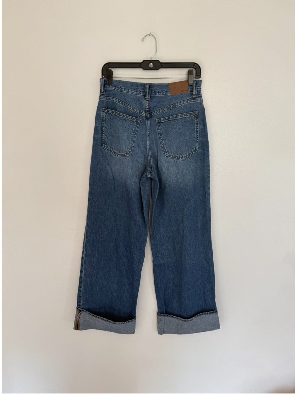 Madewell Jeans SuperWide-Leg Cuffed in Fannin Blue Rigid - Picture 10 of 12